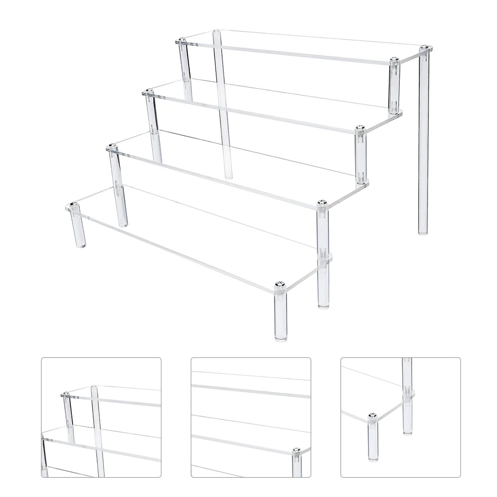 

Acrylic Display Stand Model Riser Desktop Perfume Organizer Detachable Ladder Shelf Toy Storage Brackets