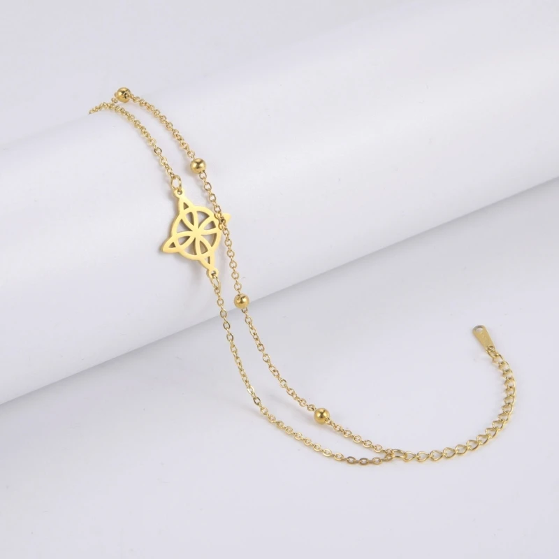 

Vintage Wicca Amulet Bracelet Stainless Steel Double Layer Bead Chain Jewelry Drop Shipping