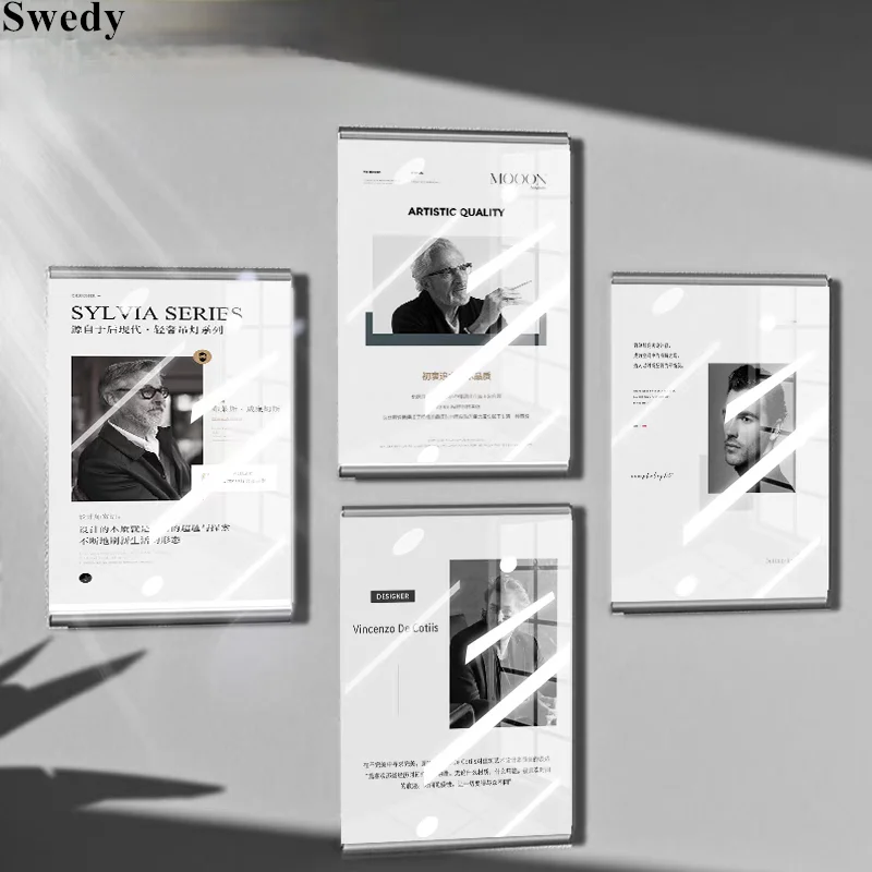 A4 210x297mm Wall Mount Magnetic Acrylic Poster Picture Photo Document Frame Menu Paper Holder Acrylic Sign Holder Display Board