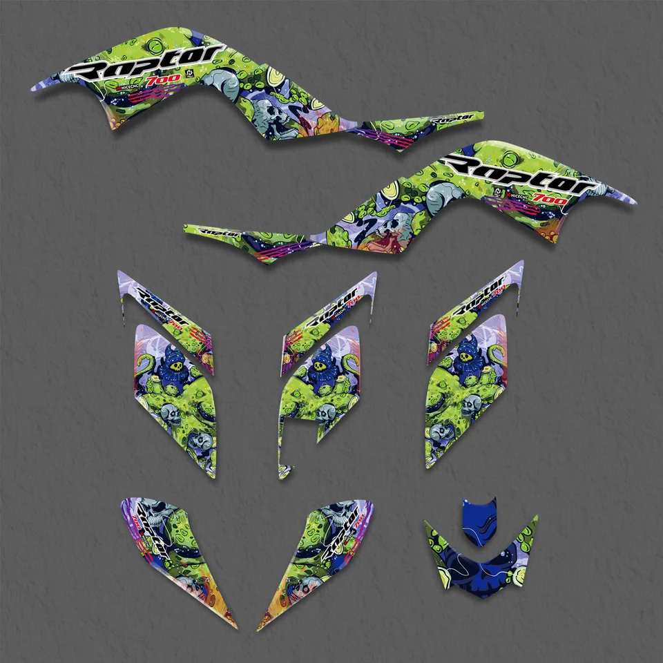 Kit Décalcomanies Graphique Pour Yamaha Raptor 700R 2006-2012 - Vinyle Brillant, Fabriqué Aux USA