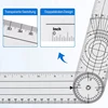 4 Pieces Goniometer Physiotherapy 360 Degree Rotation Protractor Physiotherapy PVC For Physiotherapy, Sports Therapy 2