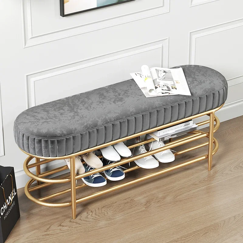 Nordic-Style Light Luxury Shoe Changing Stool Home Entrance Cushion Shoe Cabinet Hallway Shoe Rack Creative Shoes-Wearing Bench