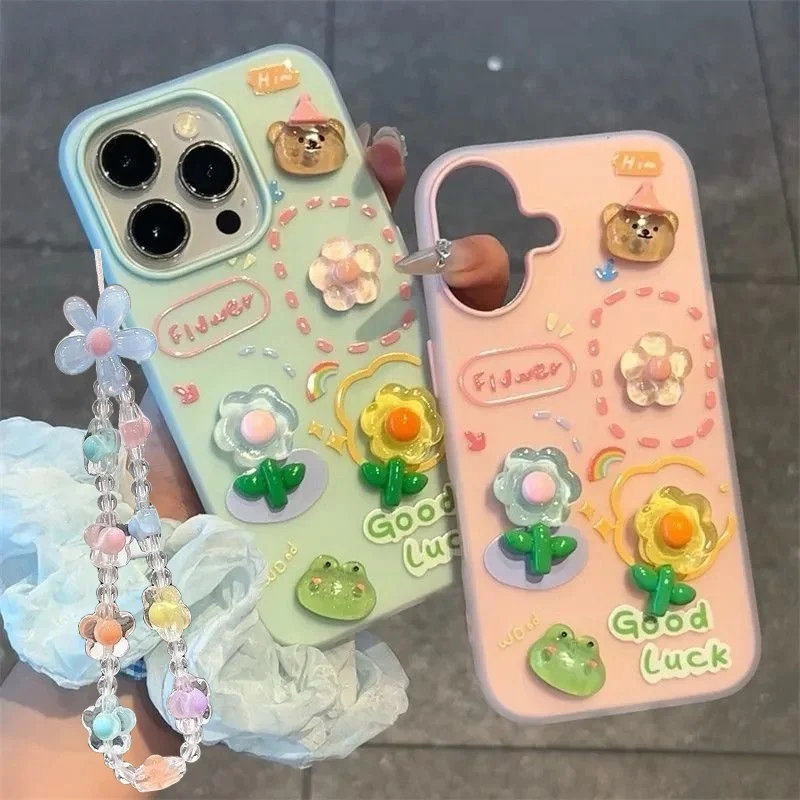 Floral Hanging Phone Chain Case with Enhanced Protection