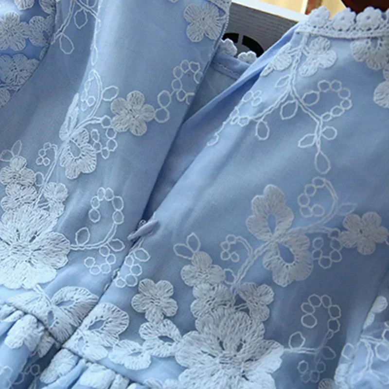 Girls Dress Embroidery Princess Party Autumn Spring Children Clothes Lace Vestidos for 3-8 Yrs Flower Kids Dresses girls dress princess costume