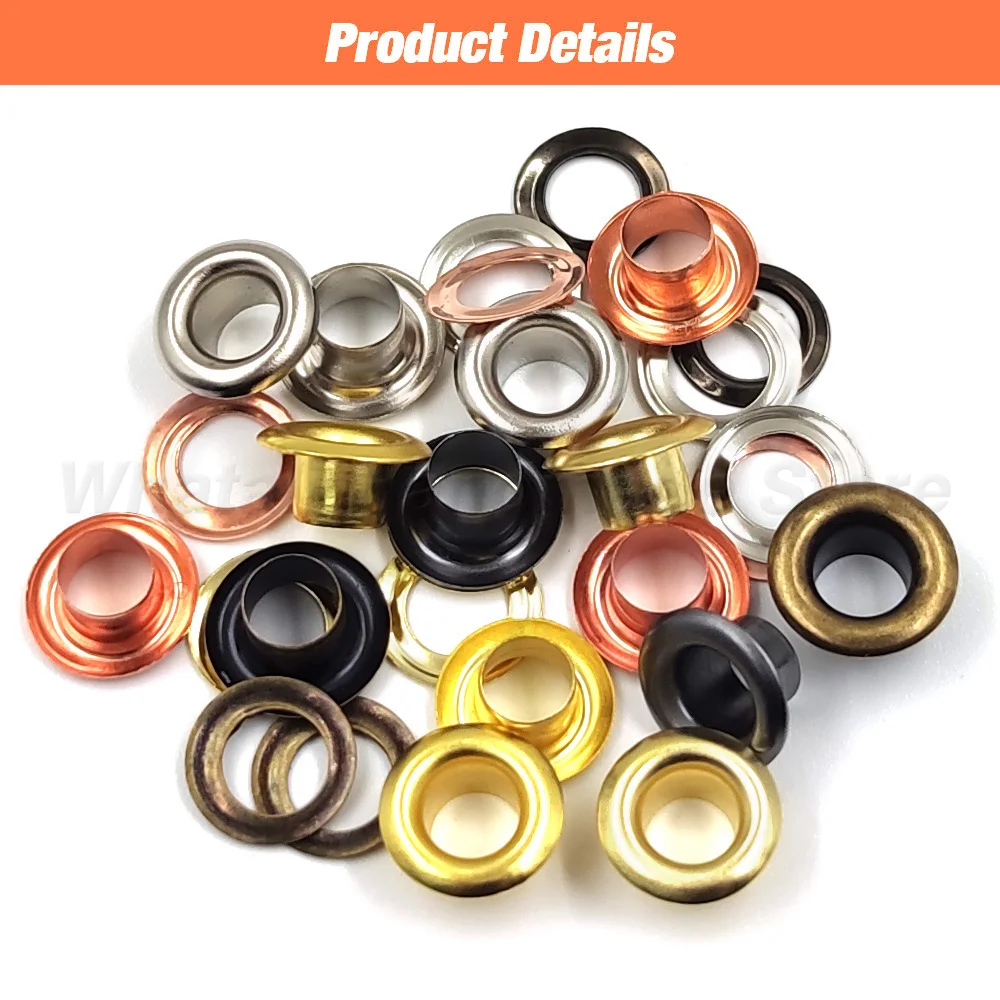 Eyelet Grommet Ring Kit 100 Sets 4mm Eyelet Grommet With Washer Round Metal Rings For Repair Shoes Bag Clothing Belt Hat DIY Leathercraft Accessories eyelet grommet ring eyelet grommet ring kit grommet eyelet kit grommet tool kit