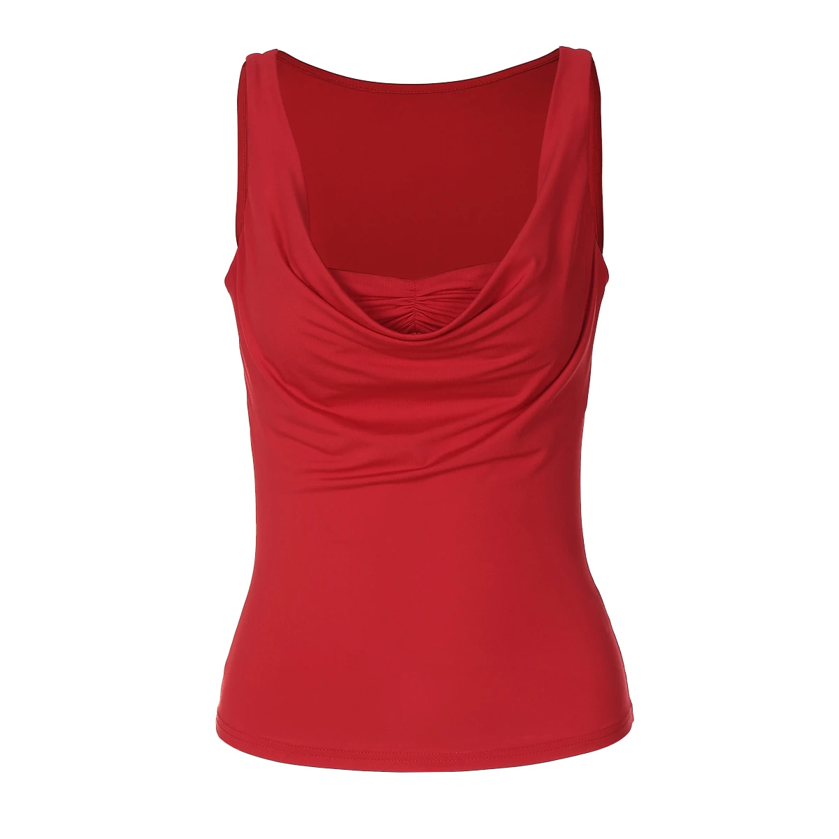 New Spring and Summer Sexy Hot Girl U-shaped Red Camisole Top Fake Two Pleated Fashion Casual Solid Color Street Short Vests