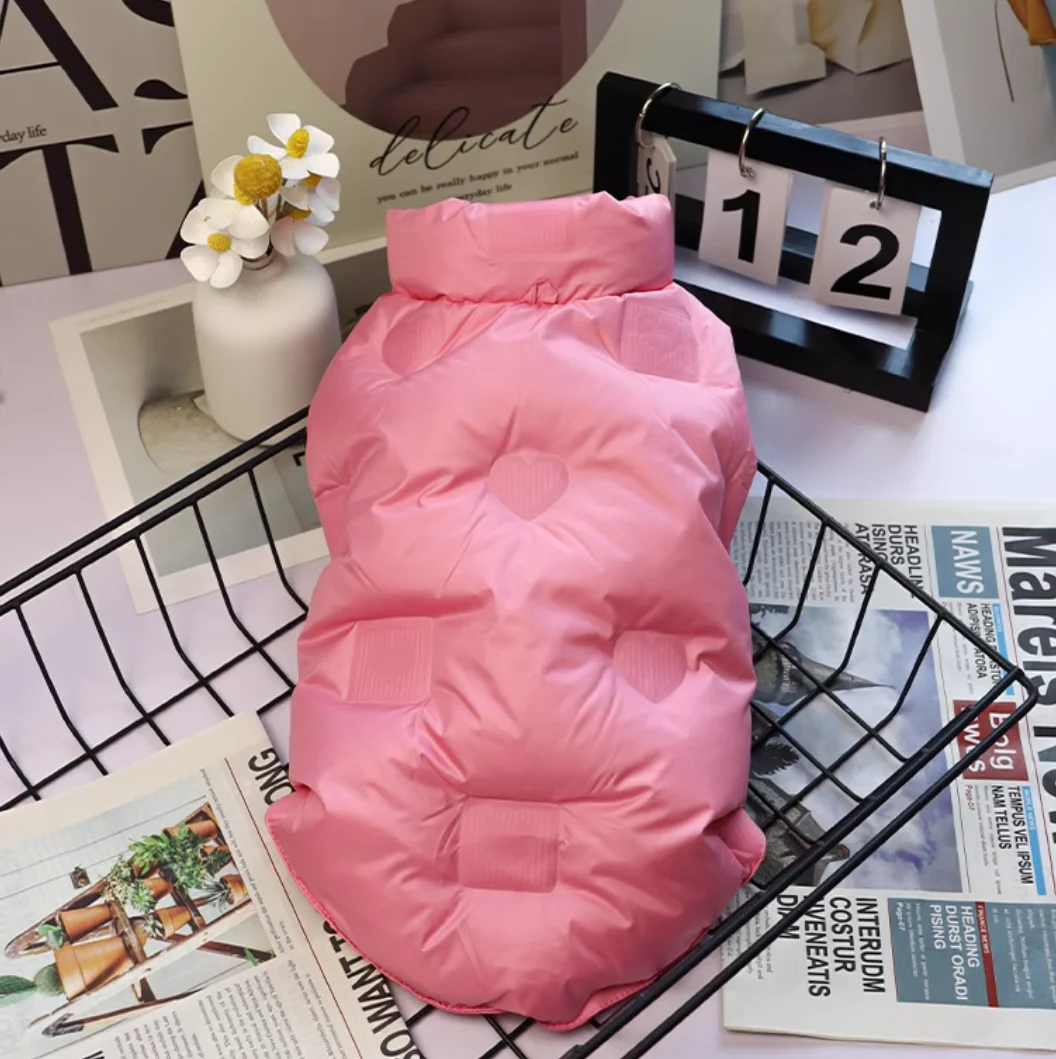 Warm Windproof Monochromatic Dog Coat, Cotton Designer Clothes for Large Dogs, Puppy Accessories, Winter