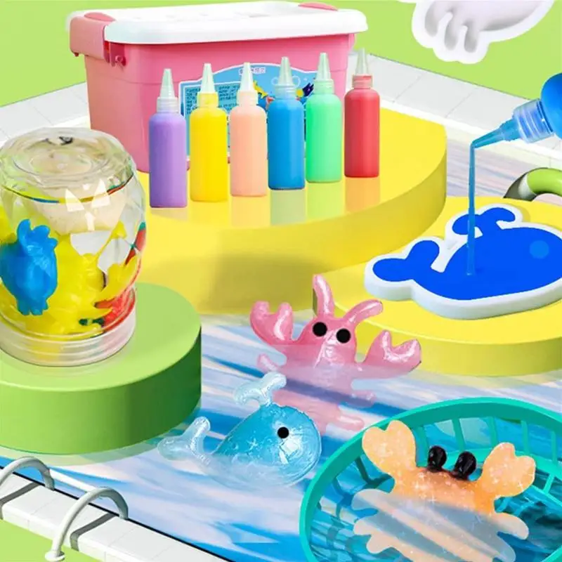 Ocean Animal Beads Kit craft supplies Water Baby Toy Mold Gels Figures Handmade DIY Material Children&rsquo;s Puzzle Toy Set