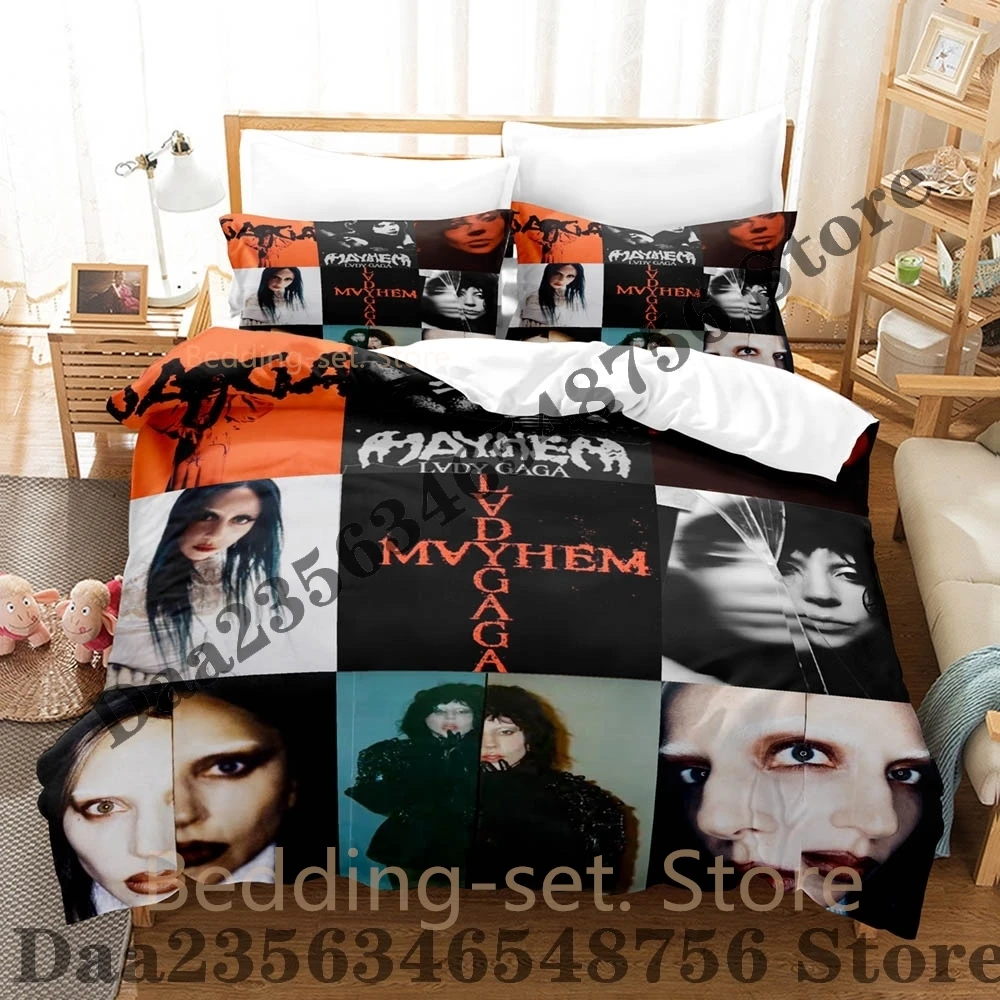 Cool lady gaga Mayhem Bedding Set Single Twin Full Queen King Size Bed Set Adult Kid Bedroom Duvetcover Sets Hip Hop Bed 135*200 5