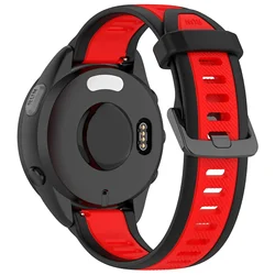 Silicone Breathable Sport Band, Adjustable 18 - 22mm Strap - 20mm Width (Black red)
