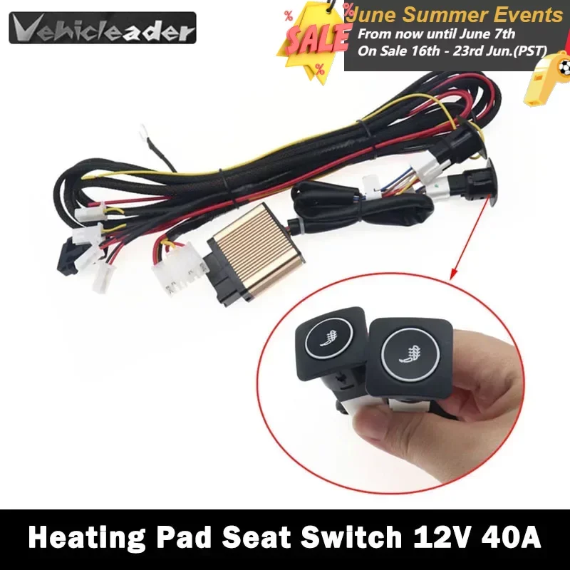 

12V Car Seat Heater Pads Switch Auto Heating Switch Replace Universal Auto Winter Warmer Cushion