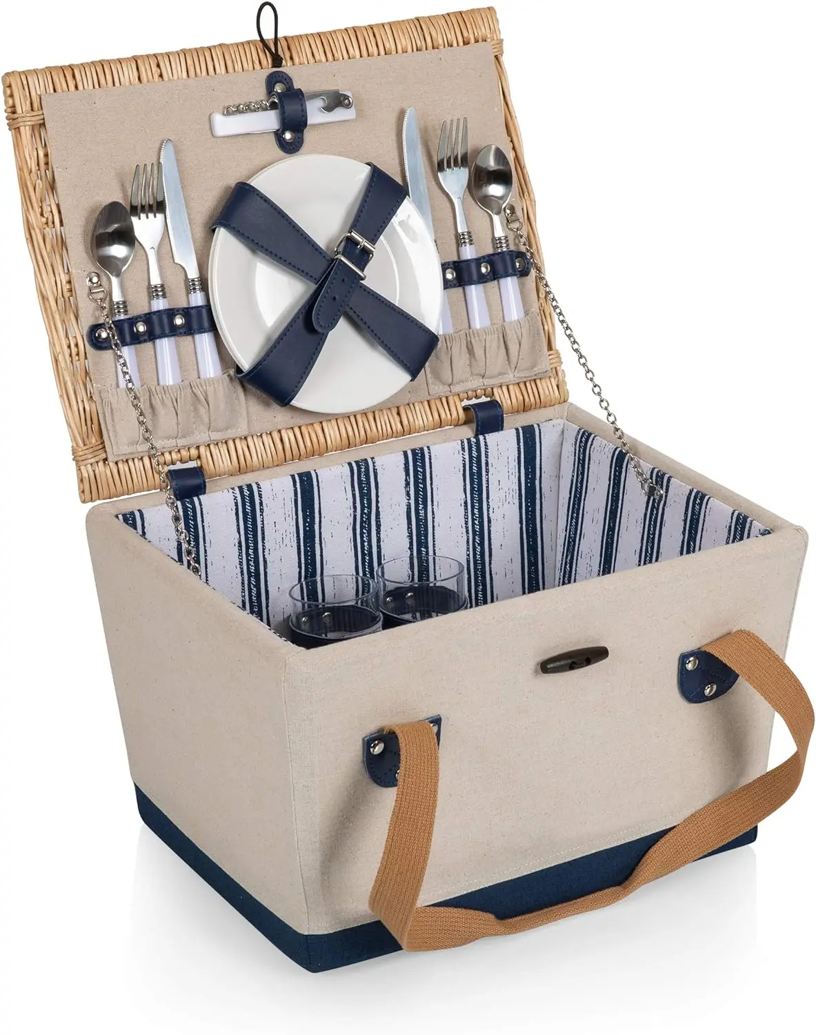 

Picnic Basket for 4, Romantic Picnic Basket, Picnic Set, (Beige) Baskets for flowers Organizers for makeup Cesto juguetes infant