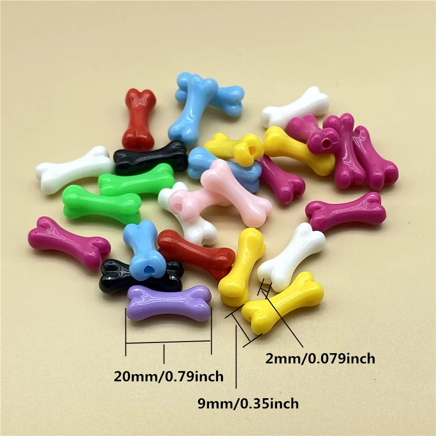 Bone Shaped Acrylic Beads 20pcs for Jewelry Making Necklaces Bracelets Earrings Pendants