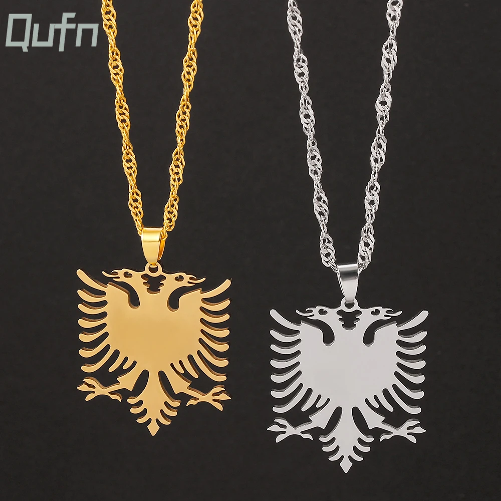 

Byzantine Eagle Necklace Albanian Stainless Steel Women Men Unisex Chain Necklaces Mystery Gifts For Ethnic Jewelry