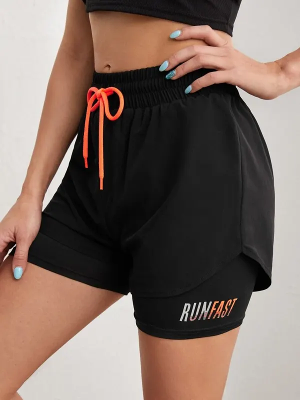 Women' High Rise Yoga Shorts With Elastic
