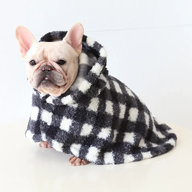 Pet Cloak Pajama Autumn and Winter Thickened Cotton Clothes Dog Cloak Teddy Pet Clothes Household Dog Clothes Dog Jacket