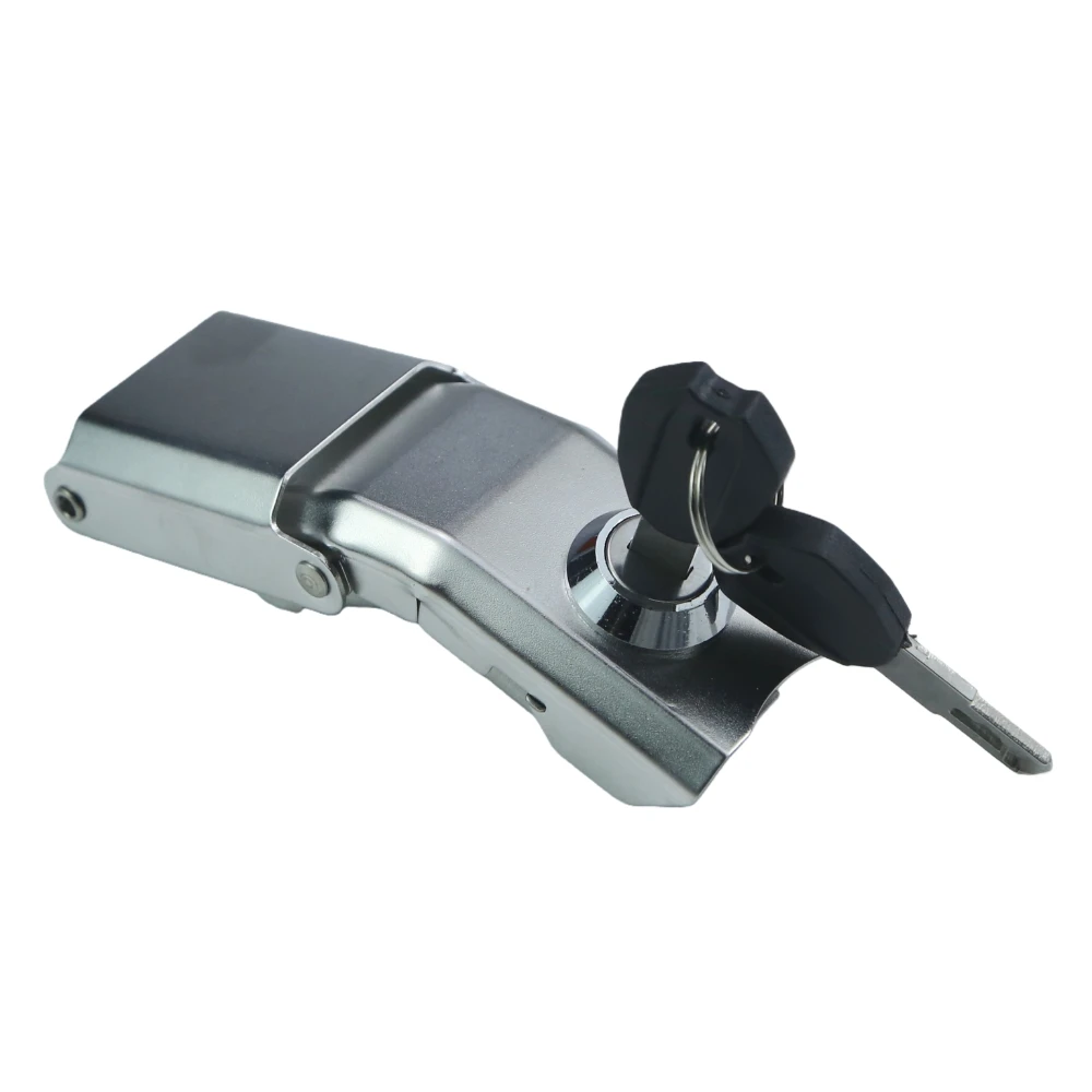 유니버설 304 스테인레스 스틸 오토바이 테일 박스 잠금장치(키 2개 포함), 1.8mm 두께의 스쿠터 EV 러기지 케이스용 자동 잠금장치