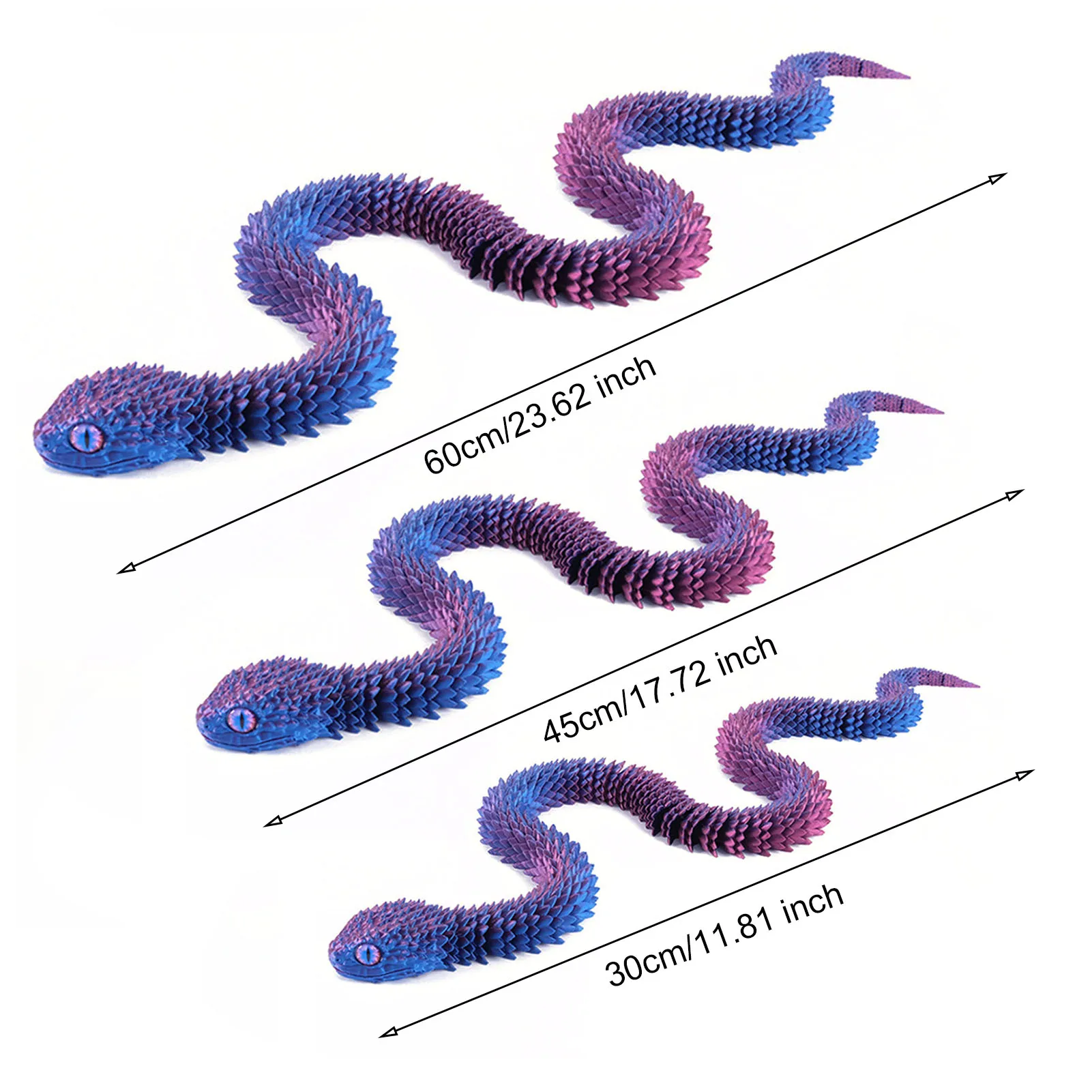 3D Printed Snake Movable Joint Fidget Toy Figurine Simulation Snake Office Desktop Ornament New Year Gifts Crafts Gift fidget toys 3d printed toy simulation snake figurine