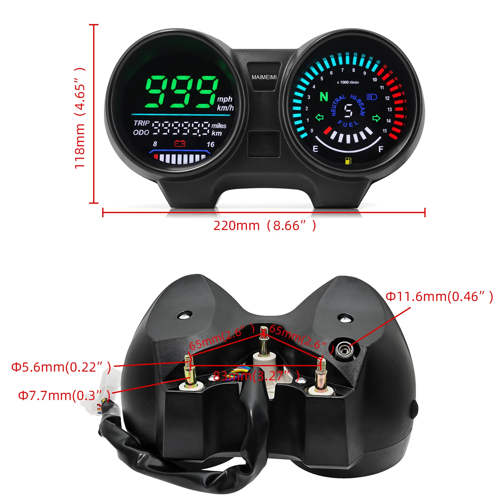 2024 nuovo tachimetro moto cruscotto digitale LED elettronica RPM Meter per brasile TITAN 150 Honda CG150 Fan150 2010 2012