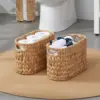 Wicker Toilet Paper Holder Stand, Wicker Toilet Paper Storage Basket for Bathroom, Natural Water Hyacinth Storage Baskets 1