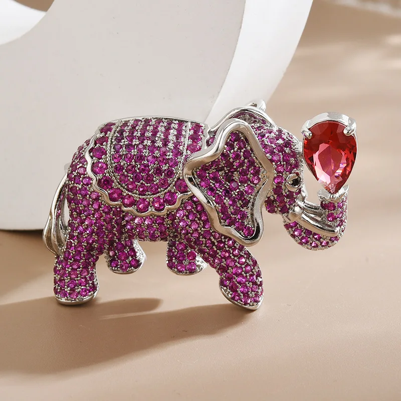 New Woman  Art Micro Pave CZ Elephant Animal  Zircon Crystal Gifts