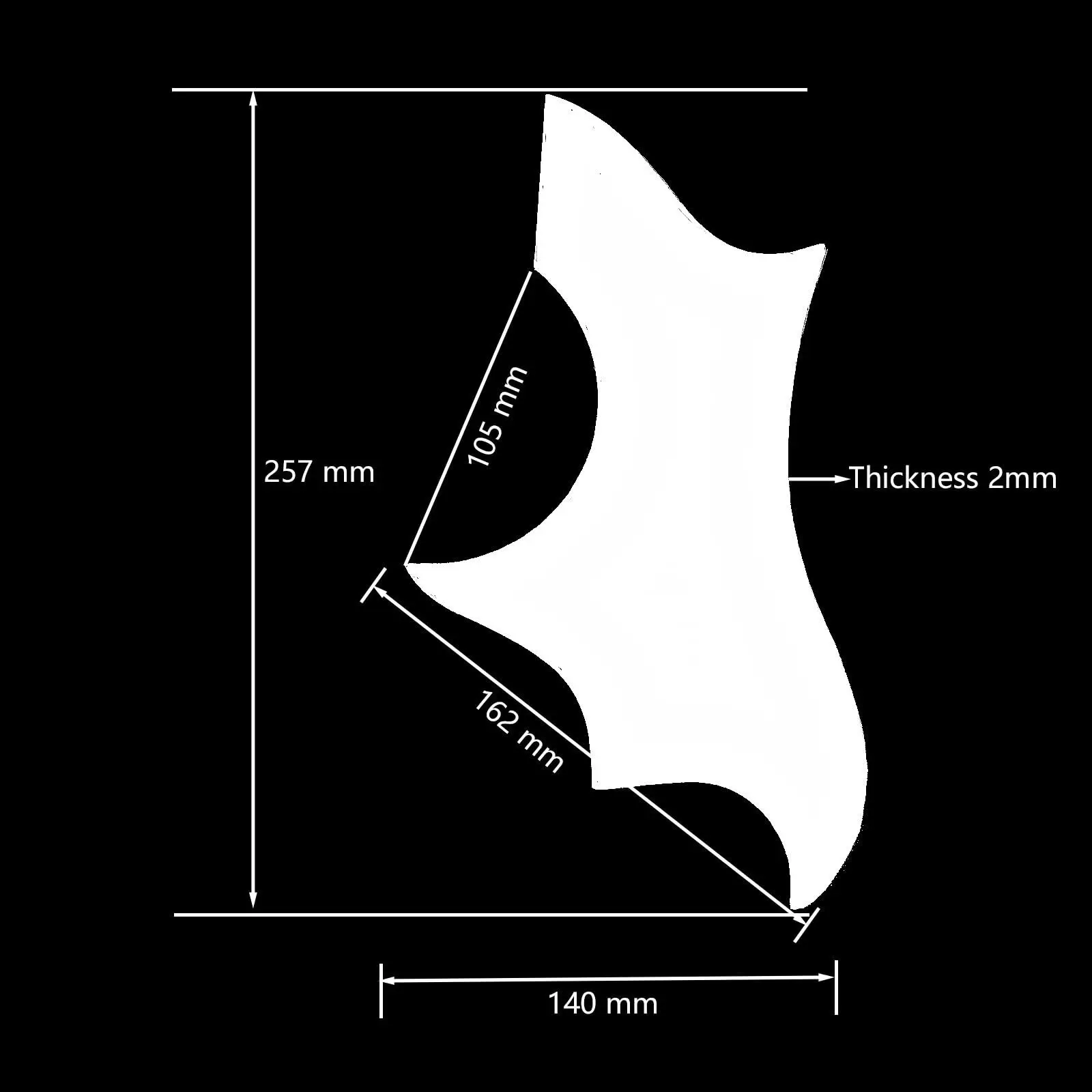38-41 인치 기타 용 어쿠스틱 기타 픽 가드, 점보 바디 도브 디자인과 호환 가능, 2.0mm 두께 자체 접착