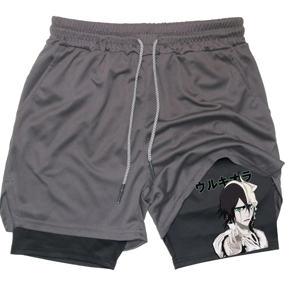 Bleach Anime 2-in-1 Men’s Gym Shorts – Compression & Performance Activewear