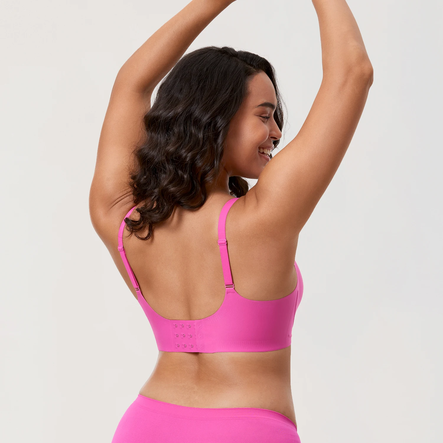 Plus Size Pink Seamless Padded Non-Wired Bralette