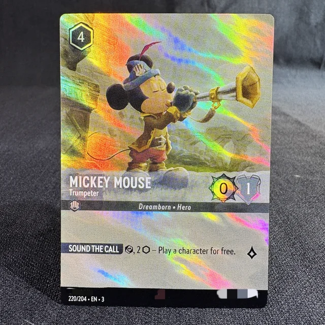 Lorcana Single Card Rise of the Floodborn Proxy Card MICKEY MOUSE CINDERELLA BELLE  URSULA English Version EN 2