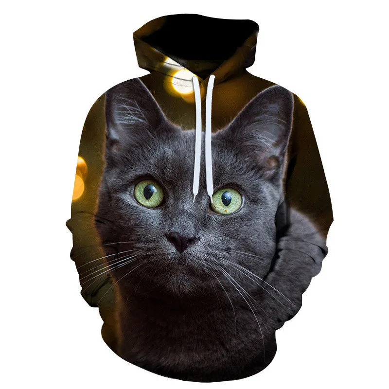 

3D Print Hoodie Cute Cat Pattern Fashion Spring And Autumn Gothic Clothes Man Sweatshirts Punk Hip Hop Pullovers Clothes