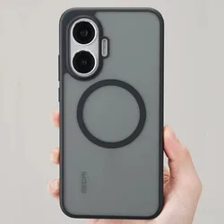 Slim Matte Shockproof Magnetic Back Case - Clear Hybrid TPU+PC, Good Quality for Redmi Turbo4 Pro (Black Magnet)