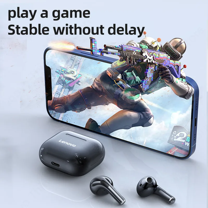 Wireless Earphones Lenovo LP40 Bluetooth 5.0 TWS Human Ear Design Headset Simple Operation Easy to Grasp