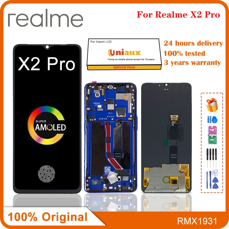 

6.5"Original AMOLED For OPPO Realme X2 Pro RMX1931 LCD Display Touch Screen Digitizer Assembly For Realme X2Pro LCD Replacement