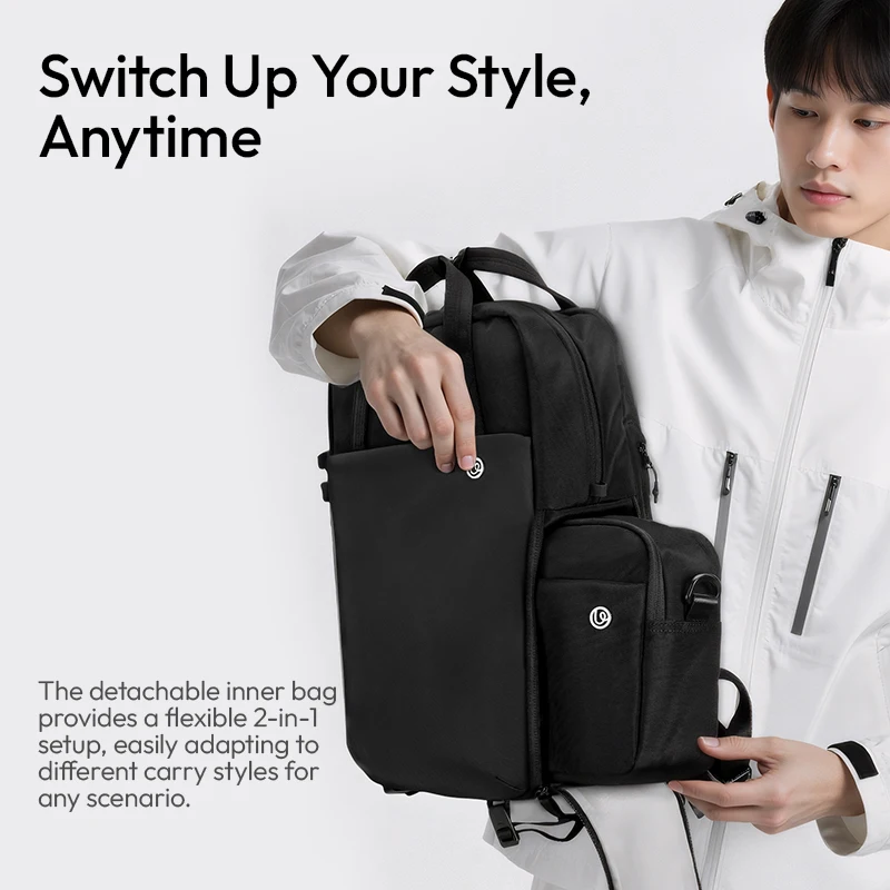 Ulanzi F08 Lightweight Travel 20L Backpack with Divider for Camera Lens Laptop Sling Bag Handheld Sleeve Photography Crossbody