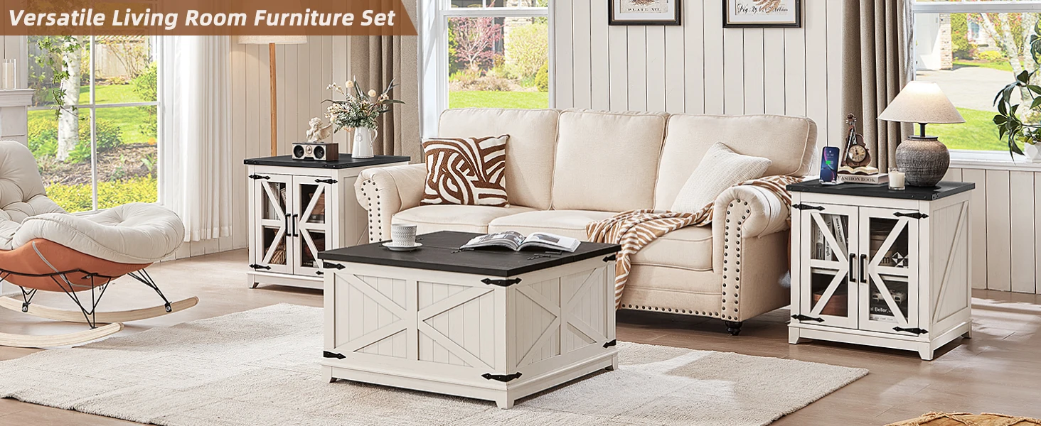 farmhouse white coffe table
