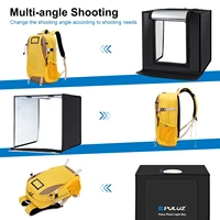 PULUZ 60cm Photo Studio Box Portable Light Soft Box LED 5500K White Light Dimmable 36W Photography Tent Kit with 6 Backdrops - Image 6