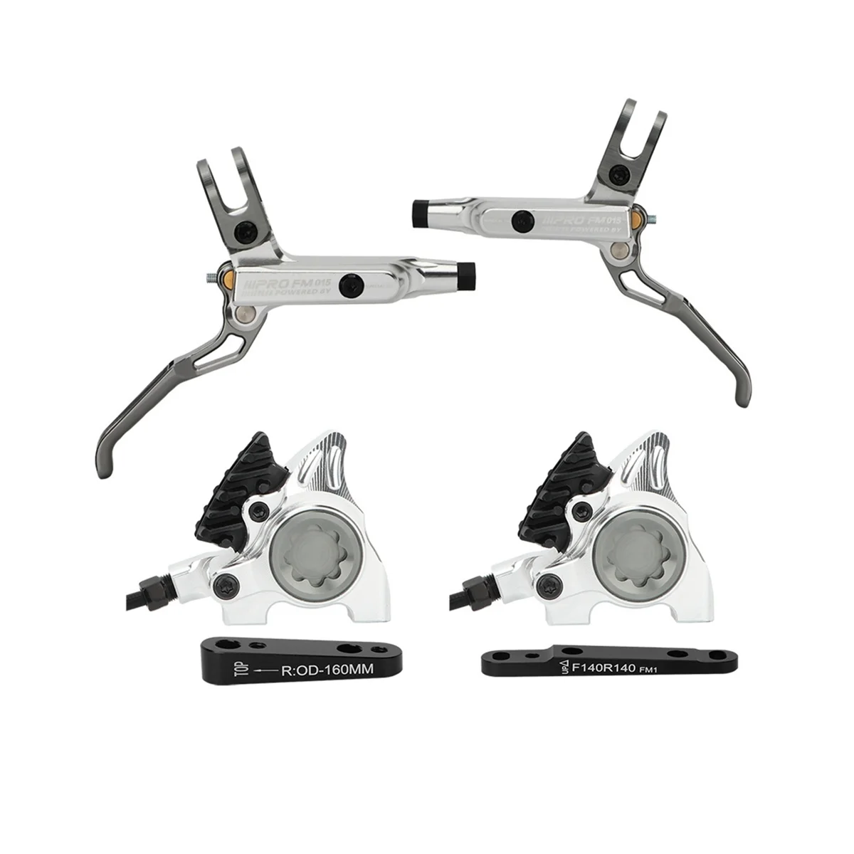 

Flat-Handle Road Bike Oil Brake Road Bike Flat-Mounted Oil Disc Split Oil Brake Is Suitable for 140/160Mm,Silver