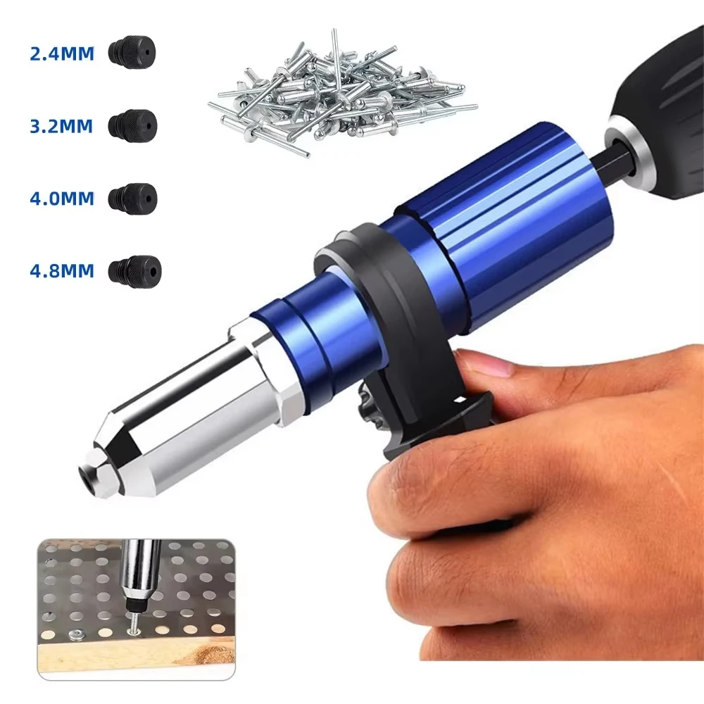 Electric Rivet Gun Electric Rivet Gun 2.4mm-4.8mm rivet nut gun drill adapter Cordless riveting tool Insert Nut Pull Rivet Tool