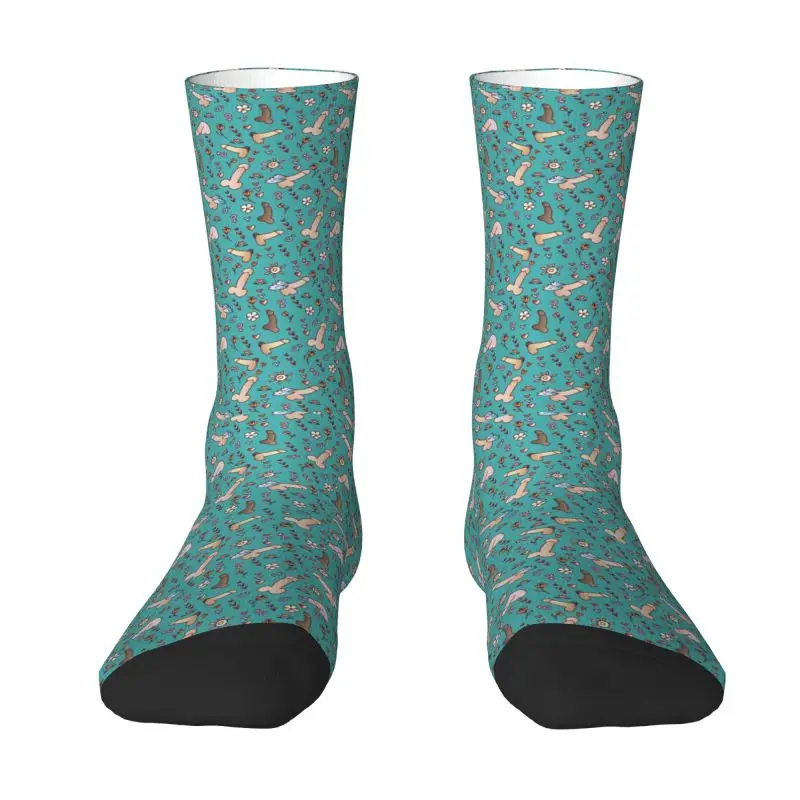 

Penises Funny Cartoon Print Pattern Dress Socks for Men Women Warm Fashion Novelty Crew Socks