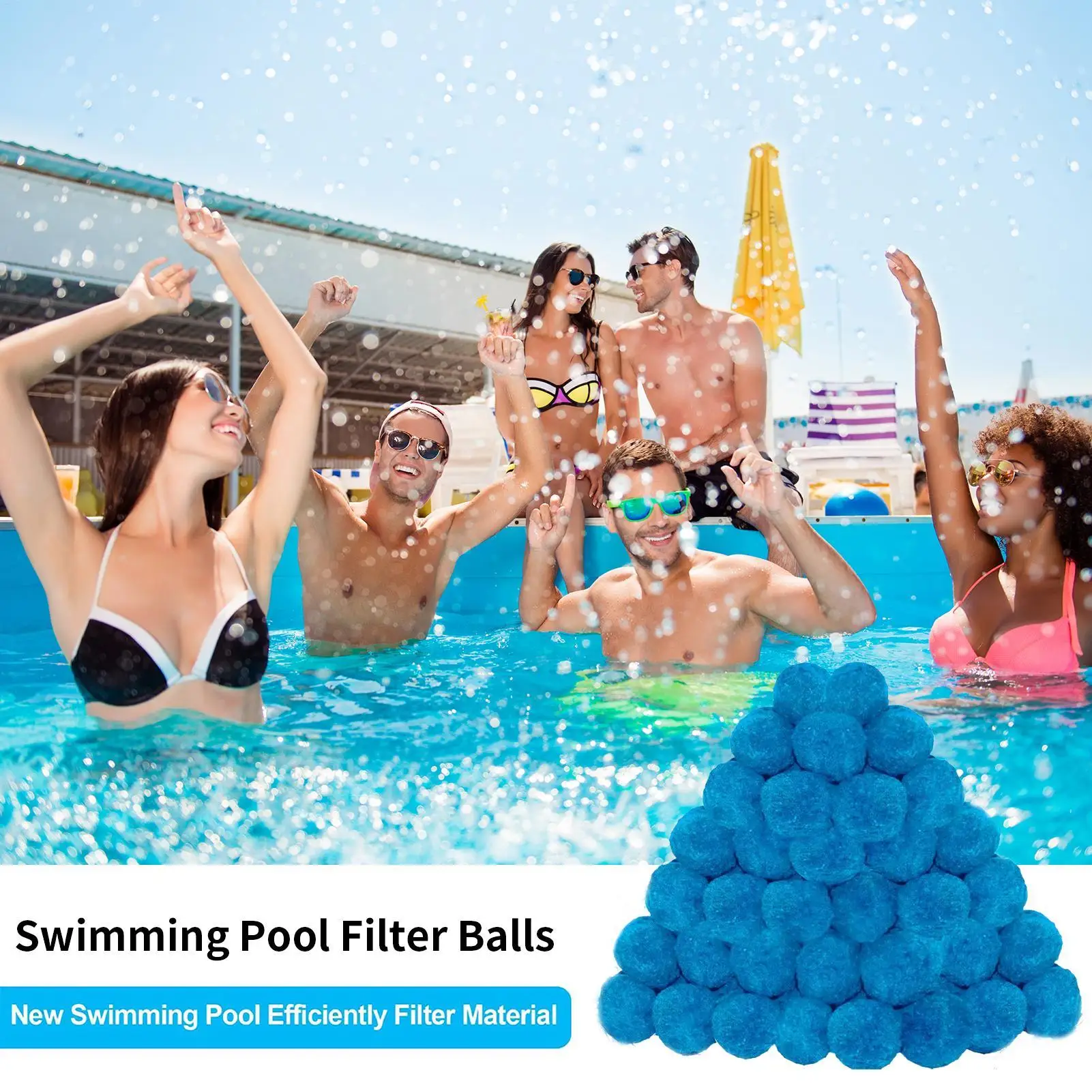 Cotton Balls 1.6 Lbs Pool Filter Balls - Reusable Sand Filter Alternative For Pools & Aquariums Filter Sand