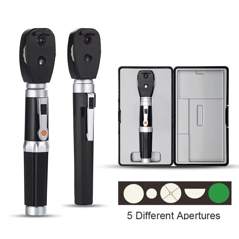 LED Professional Medical Oftalmoscopio 5 Different Apertures Eye Care Diagnostic Ophthalmic Set Portable Direct Ophthalmoscope