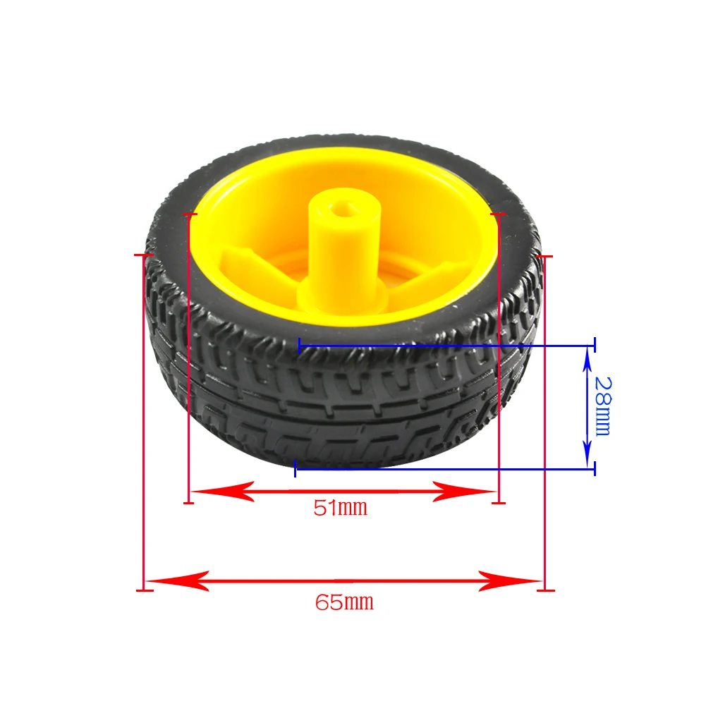 Arduino Smart Car Robot Plastic Tire Wheel with DC 3-6v Gear Motor for Robot SG 