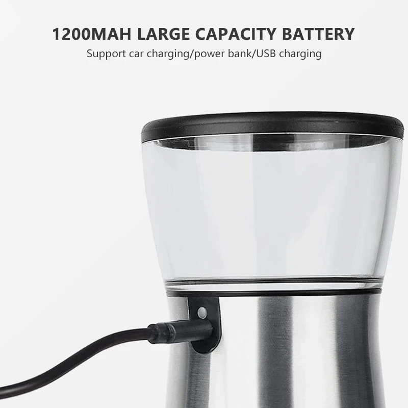 2024 New Electric Coffee Grinder USB Rechargeable Stainless Steel Manual Coffee Mill Machine Bean Grinders Kitchen Accessories