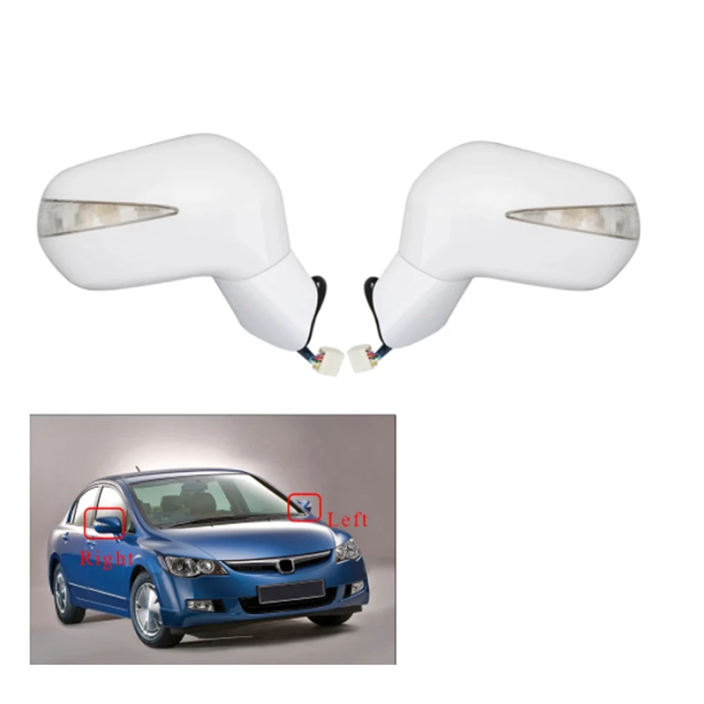 

Внешнее боковое зеркало заднего вида в сборе для HONDA CIVIC FA1 FD1 FD2 2006- 2011 светодиодный 5-линейный Электрический складной (слева)