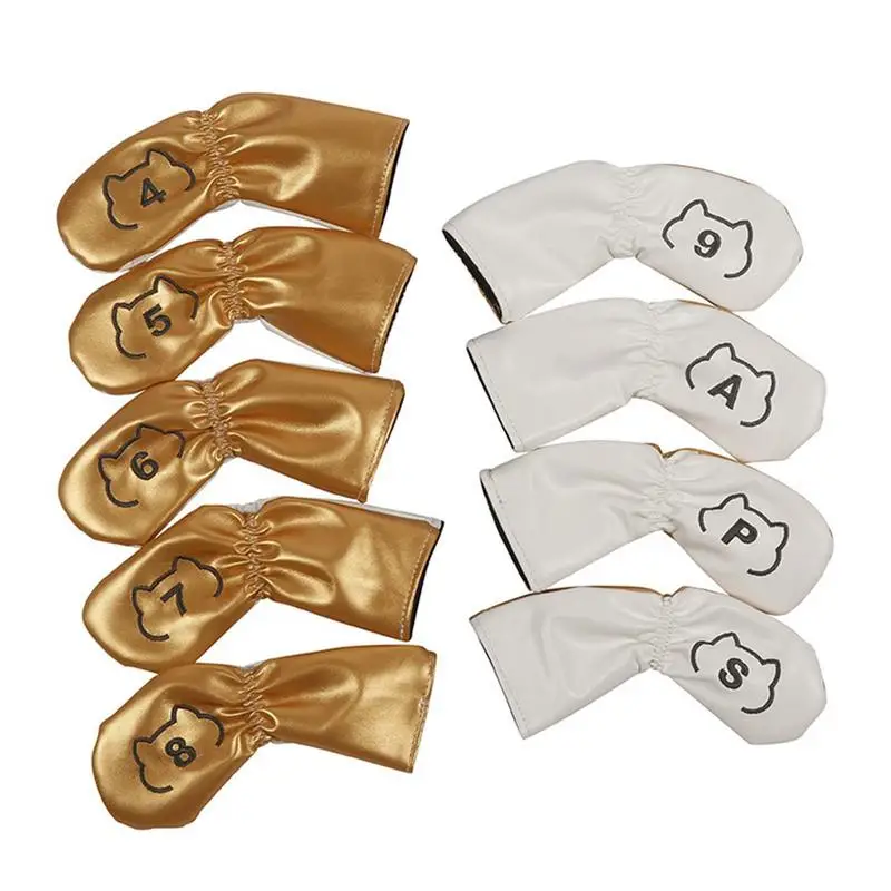 

Golf Blade Putter Cover Golf Pusher Sleeve PU Golfs Putter Cover Half Round L-Shaped Rod Head Cover Magic Fit Embroidery Craft