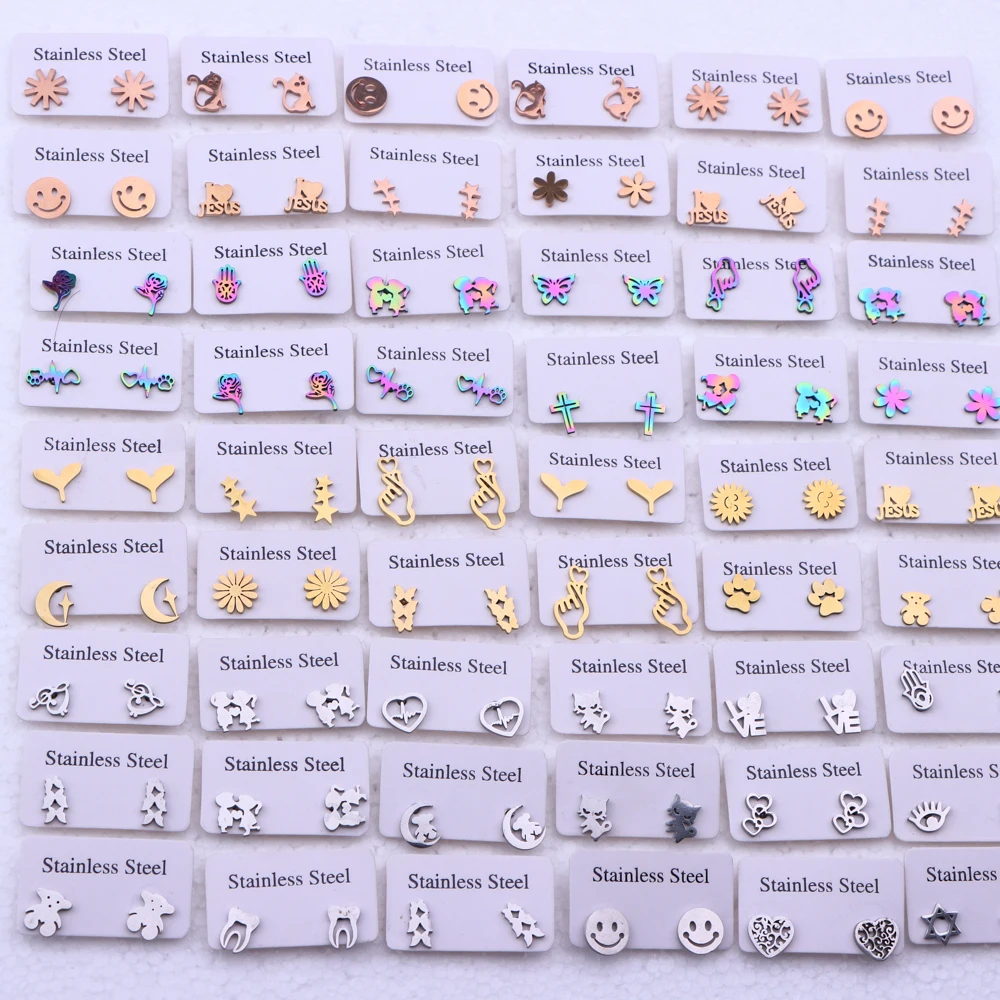 20 Paare/los Kleine Edelstahl Brief Stud Ohrringe Für Frauen Mädchen Piercing Ohr Schmuck Kein Verblassen