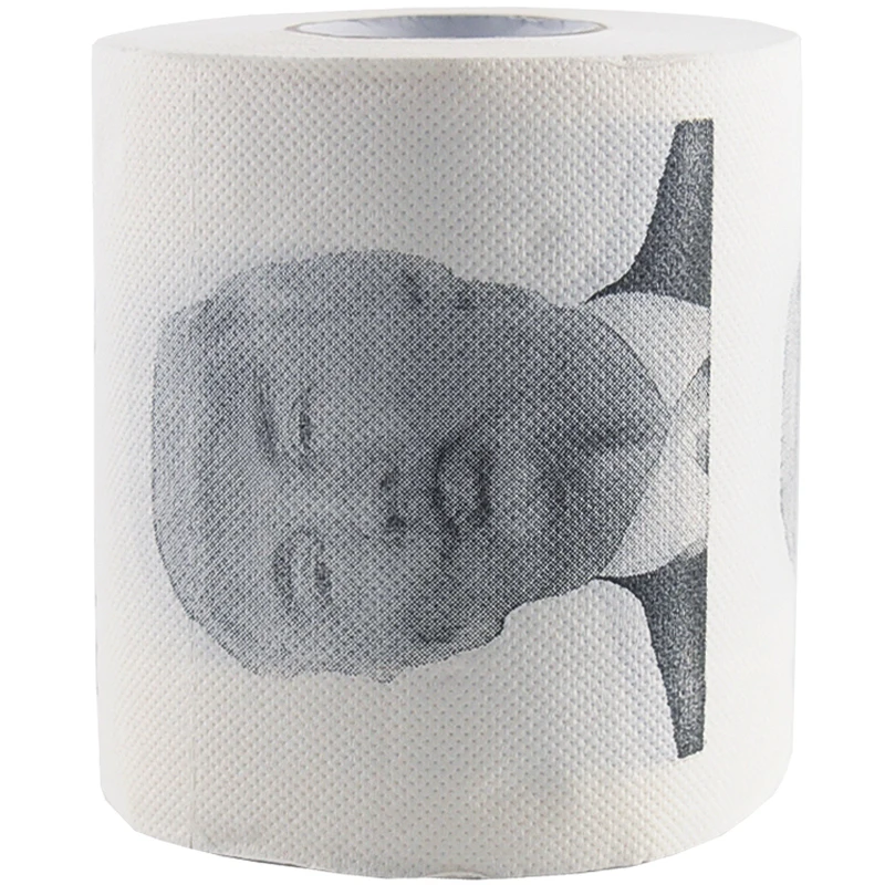 Humorous Toilet Paper Creative Funny Donald Trump Printed Toilet Paper Pure Wood Pulp Non Fading Bathroom Roll