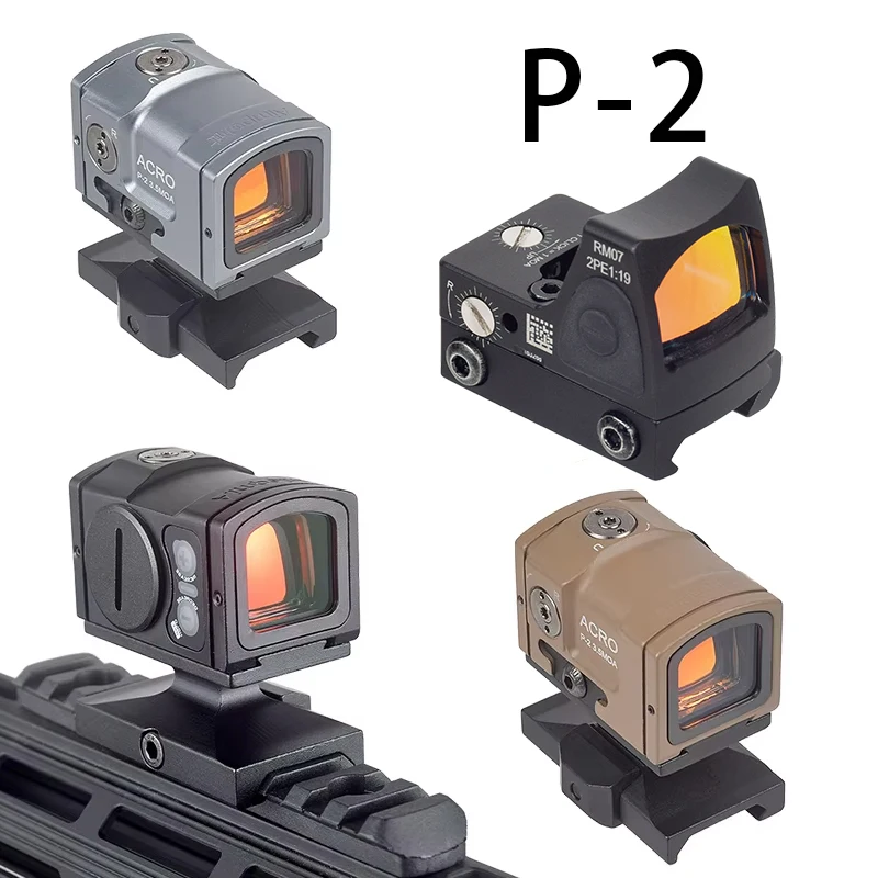 P-2 Tactical Red Dot Sights Optic Reflex Hunting Sight Holographic Rifle Scope Glock Sight Fully Enclosed Collimator 20mm Rail red dot sight rifle scope holographic collimator
