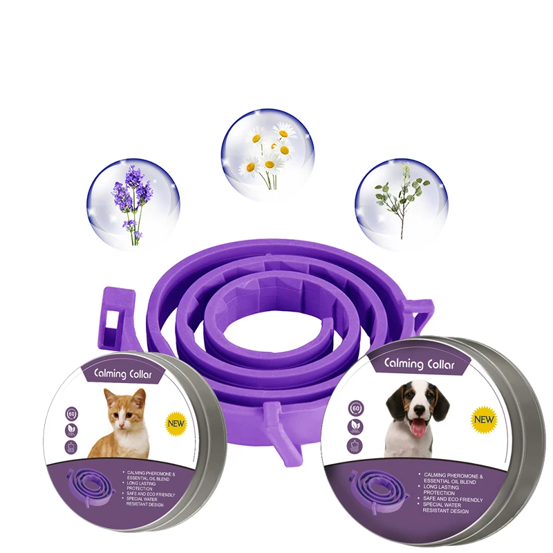 Pet Calming Collar For Cats Dogs Adjustable Reducing Anxiety Pheromone Pet Collar Lasting Natural Calm Relax Pet Supplies