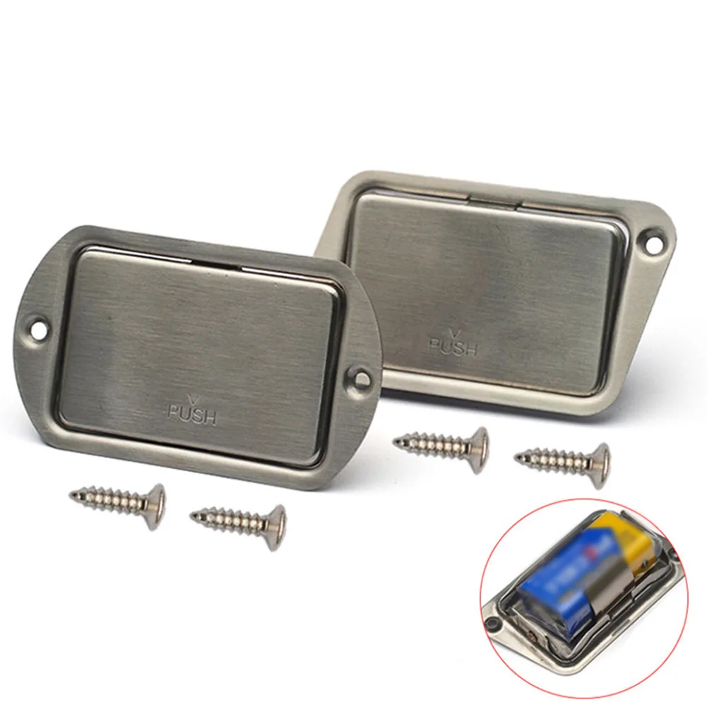 

Electric Guitar Battery Hold Box Cover 9V Compartment For Bass Active Pickup Stainless Steel Musical Instrument Accessories